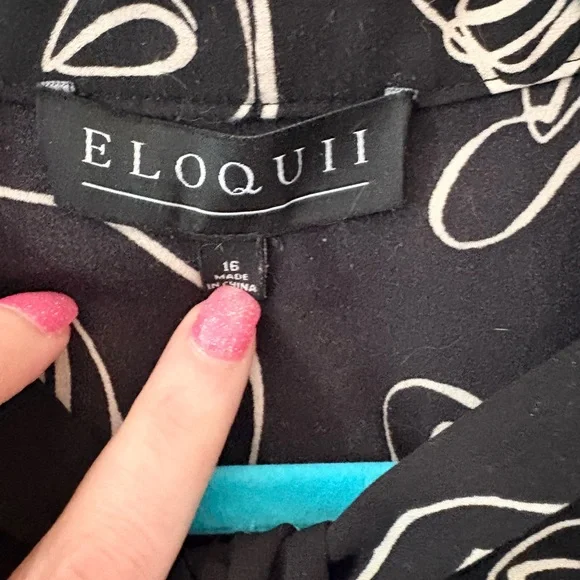 Eloquii Black and Cream Artistic Blouse - Picture 3 of 4